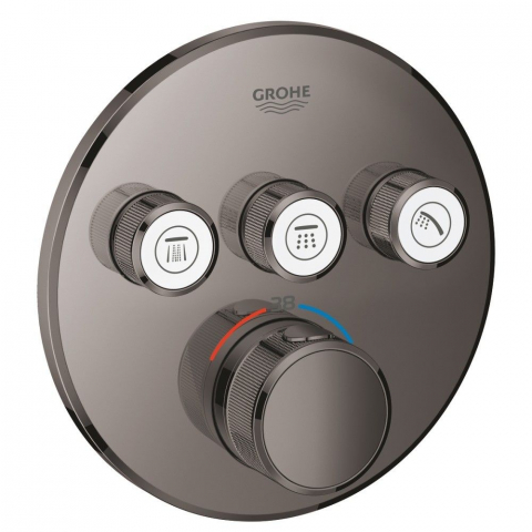 Baterii baie - Grohe Grohtherm SmartControl Baterie dus cu termostat si 3 iesiri, rotunda, antracit (hard graphite)