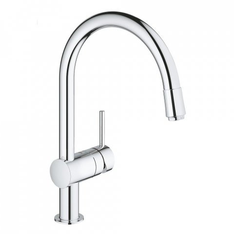 Bucatarie - Grohe Minta Baterie chiuveta bucatarie monocomanda cu dus extractibil, pipa C, crom