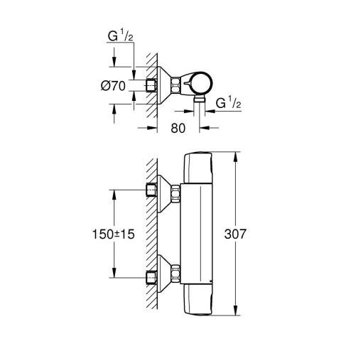 Grohe Precision baterie de duș perete da negru 1022172432 [1]