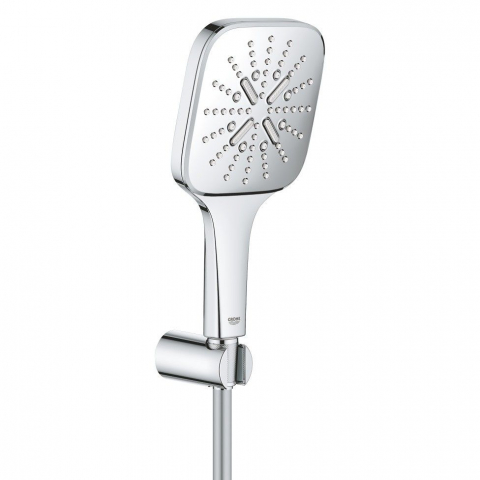 Seturi de dus - Grohe Rainshower Eco SmartActive 130 Cube Set dus cu suport fix, crom