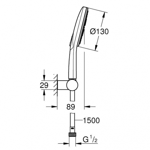 Grohe Rainshower Eco SmartActive 130 Set dus cu suport reglabil, crom [7]