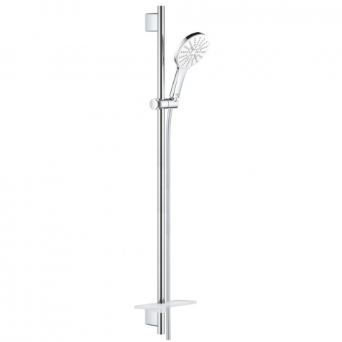 Sisteme de dus - Grohe Rainshower SmartActive 130 Set dus cu bara 90 cm si savoniera, crom/alb (moon white)