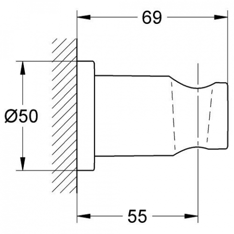 Grohe Rainshower Suport fix para de dus, antracit (hard graphite) [1]