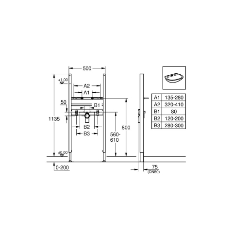 Grohe Rapid SL cadru încastrat pentru chiuvetă 38731000 [1]