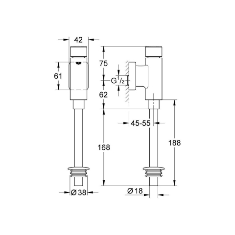 Grohe Rondo supapă de perete StarLight Chrome 37339000 [1]