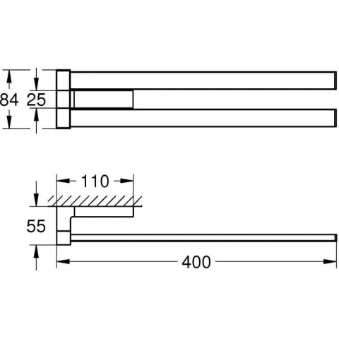 Grohe Selection Cube Suport prosop baie tip bara dubla 40 cm [2]