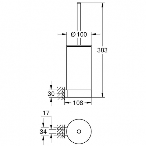 Grohe Selection Perie WC cu suport, antracit (hard graphite) [1]