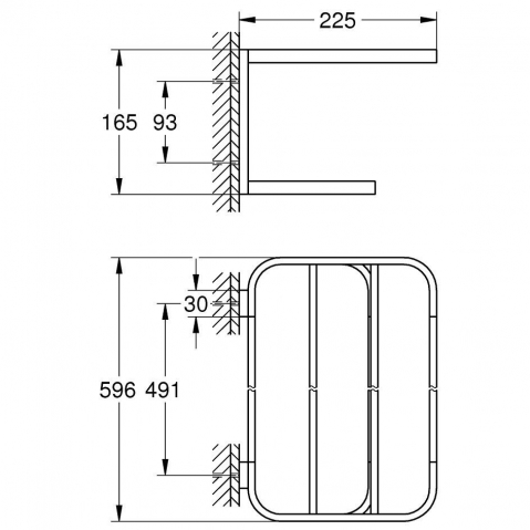 Grohe Selection Raft (etajera) prosop baie, antracit (hard graphite) [1]