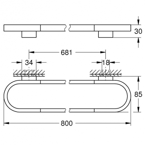 Grohe Selection Suport prosop baie tip bara 80 cm, cupru (warm sunset) [1]