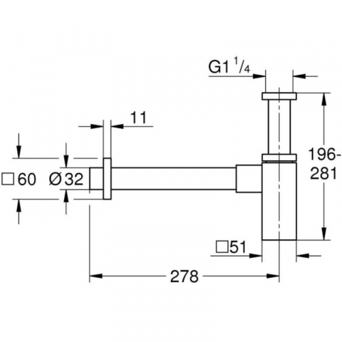Grohe Sifon estetic lavoar, crom [1]