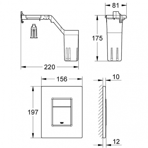 Grohe Skate Cosmopolitan Fresh Set clapeta de actionare dual-flush [1]