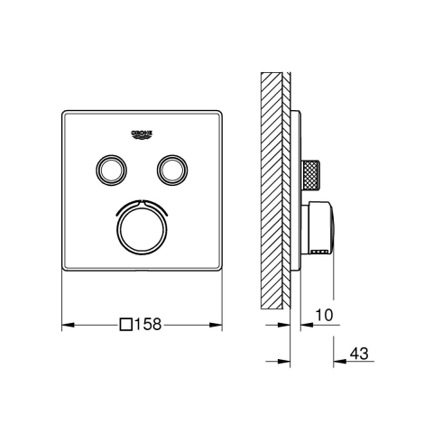 Grohe SmartControl baterie cadă-duș ascuns crom 29148000 [1]