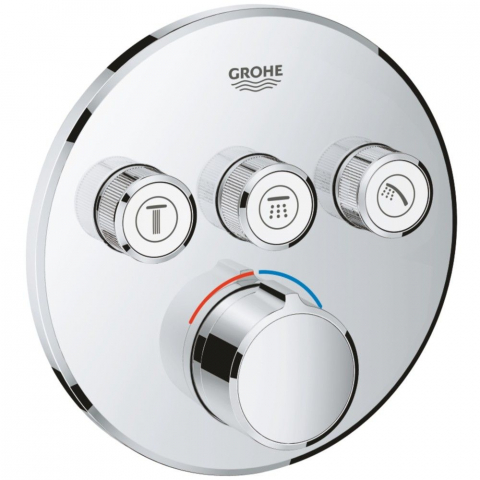 Baterii baie - Grohe SmartControl Baterie dus cu termostat cu 3 iesiri, rotunda
