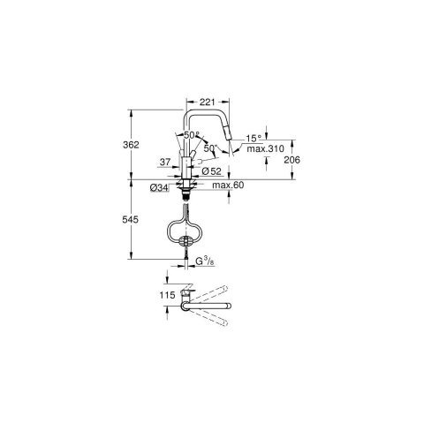 Grohe Start baterie bucătărie pe picior crom 30631000 [1]