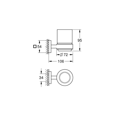 Grohe Start Cube cană pentru spălat dinți crom 41097000 [1]