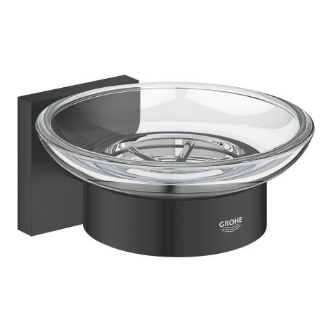 Accesorii lavoar - Grohe Start Cube săpunieră perete negru-transparent 410962430