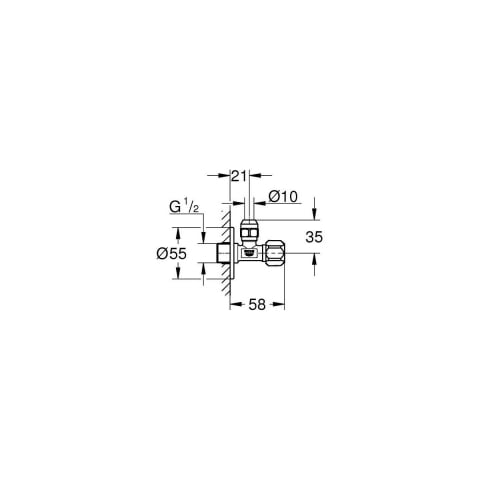 Grohe supapă de perete unghiular StarLight Chrome 22029000 [1]