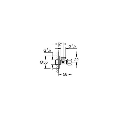 Grohe supapă de perete unghiular StarLight Chrome 22032000 [1]