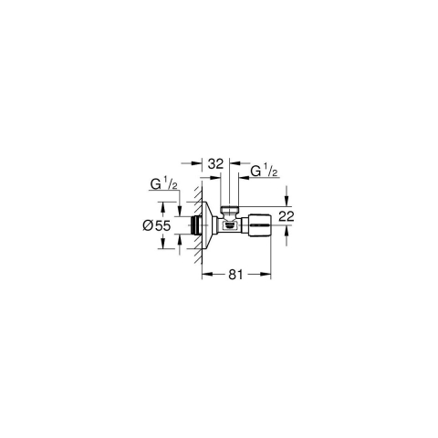 Grohe supapă de perete unghiular StarLight Chrome 22043000 [1]