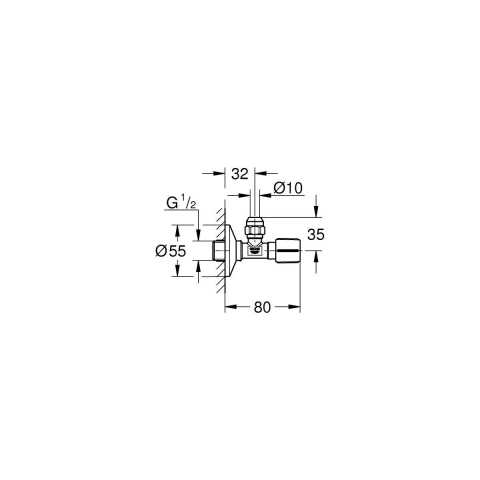 Grohe supapă de perete unghiular StarLight Chrome 22045000 [1]