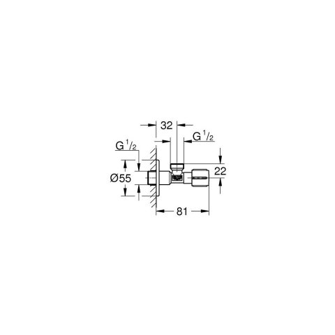 Grohe supapă de perete unghiular StarLight Chrome 22046000 [1]