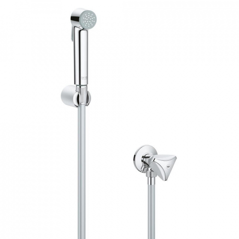 Baterii bideu si dus igienic - Grohe Tempesta-F Trigger 30 Dus igienic cu suport, robinet cu ventil de colt, furtun 150 cm, crom