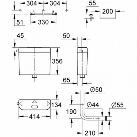 Grohe Universal Rezervor WC, montaj la semi-inaltime [4]