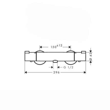 Hansgrohe, Ecostat 1001 CL, baterie dus termostata, crom [1]