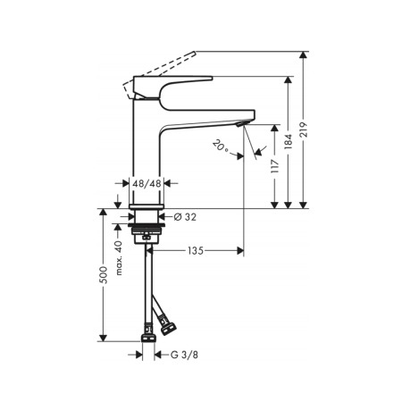 Hansgrohe, Metropol, baterie lavoar cu ventil, crom [1]