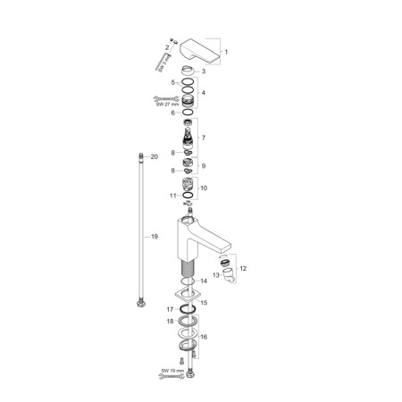 Hansgrohe, Metropol, baterie lavoar cu ventil, crom [2]