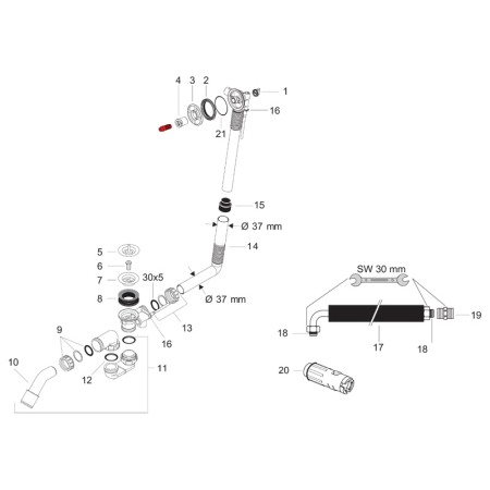 Instalatie de cada, Hansgrohe, Exafill S, 78 cm, fara ornament [3]