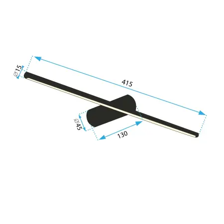 Lampa de perete APP1341-1W Negru 41,5cm, Rea [6]