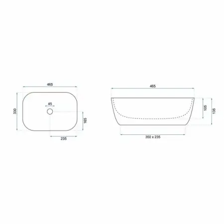 Lavoar alb/auriu pe blat Rea Belinda 46,5 cm [5]
