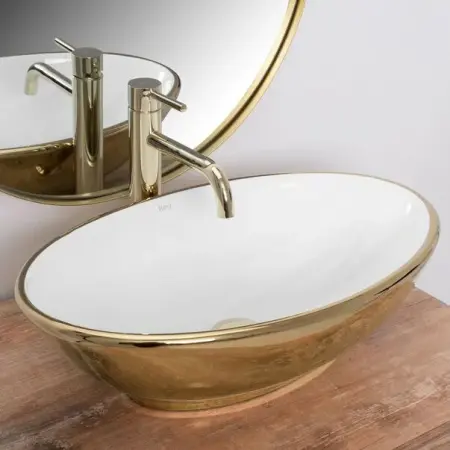 Lavoar alb/auriu pe blat Rea Pamela Gold 46,5 cm [1]
