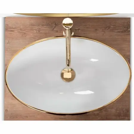 Lavoar alb/auriu pe blat Rea Pamela Gold 46,5 cm [4]