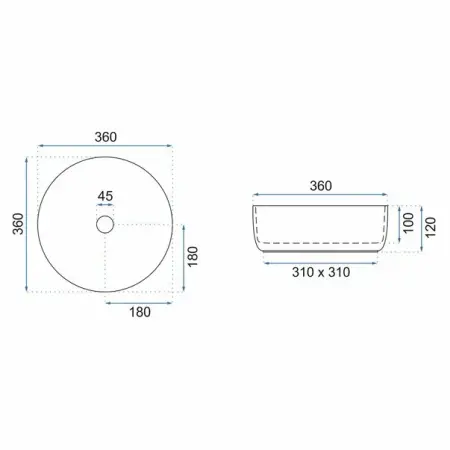 Lavoar alb/auriu pe blat Rea Sami 36 cm [4]