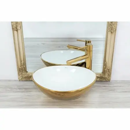 Lavoar alb/auriu pe blat Rea Sofia 41 cm [1]
