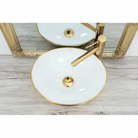 Lavoar alb/auriu pe blat Rea Sofia 41 cm [4]