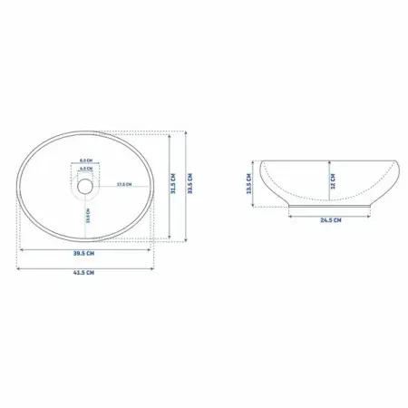 Lavoar alb/auriu pe blat Rea Sofia 41 cm [5]