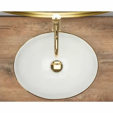 Lavoar alb/auriu pe blat Rea Sofia Gold Edge 41 cm [3]