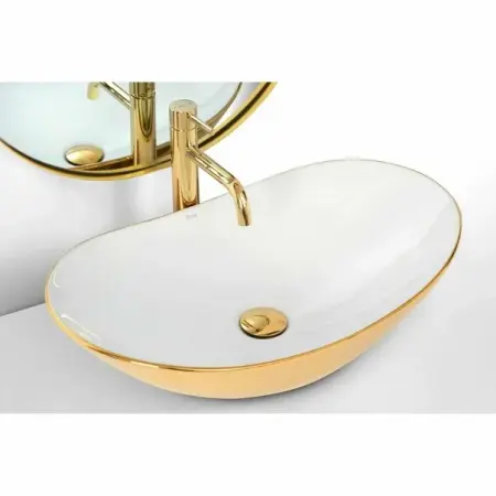Lavoar alb/auriu pe blat Royal 63 cm [2]