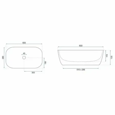 Lavoar alb/negru pe blat Rea Jovita 60 cm [5]