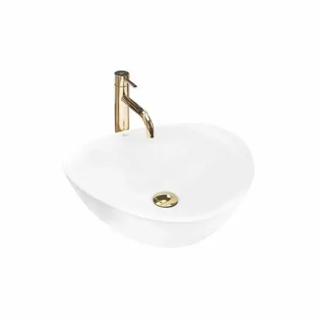 Obiecte Sanitare - Lavoar alb pe blat Rea Andrea 47 cm