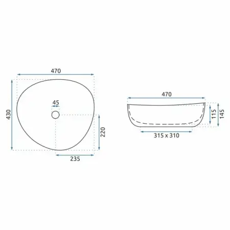 Lavoar alb pe blat Rea Andrea 47 cm [5]