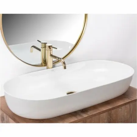 Lavoar alb pe blat Rea Cleo Biala 81 cm [1]