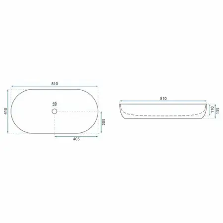 Lavoar alb pe blat Rea Cleo Biala 81 cm [5]