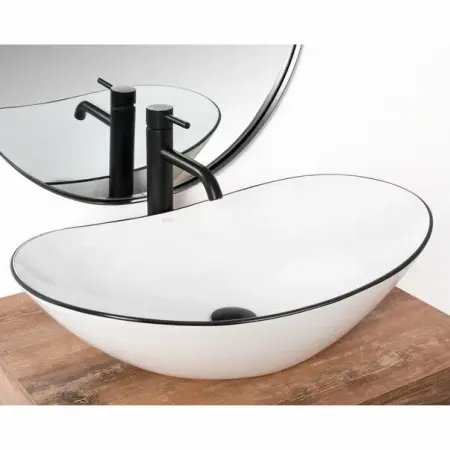 Lavoar alb pe blat Rea Royal Black Edge 62,5 cm [4]