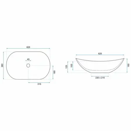 Lavoar alb pe blat Rea Royal Black Edge 62,5 cm [5]