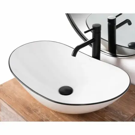 Lavoar alb pe blat Rea Royal Black Edge 62,5 cm [1]