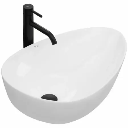 Obiecte Sanitare - Lavoar asimetric pe blat Rea Greta 56 cm